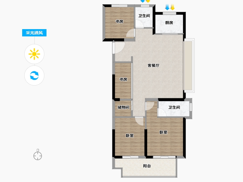 江苏省-盐城市-佳源广场-102.00-户型库-采光通风