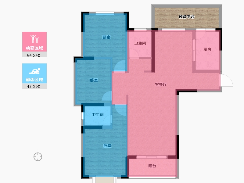 安徽省-合肥市-保来国际城-105.32-户型库-动静分区