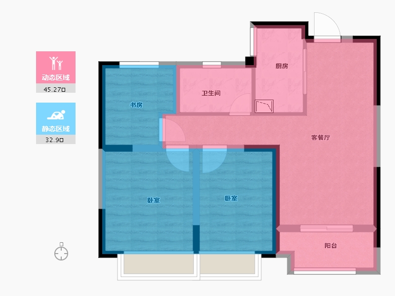 安徽省-合肥市-力高君御世家-68.99-户型库-动静分区