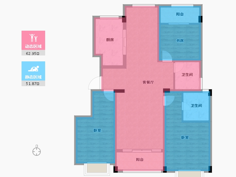 浙江省-衢州市-清泰半山半岛-102.40-户型库-动静分区