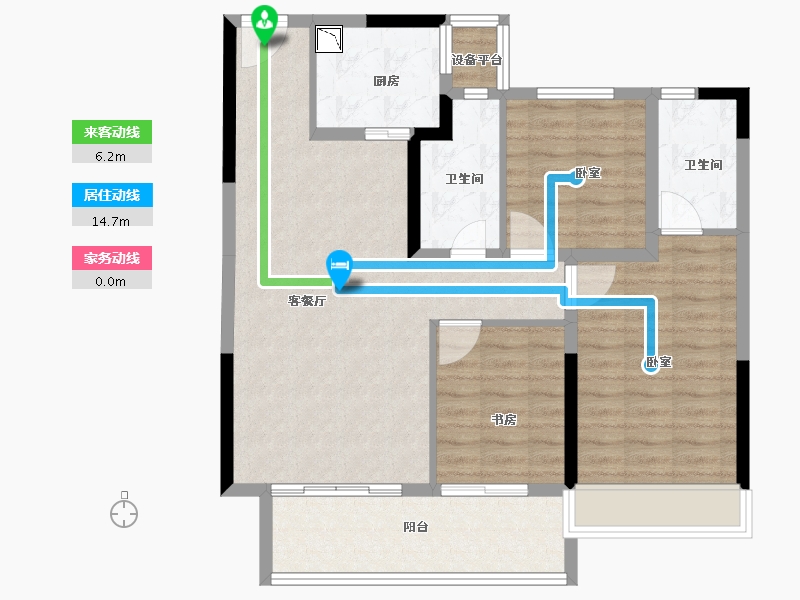 浙江省-金华市-横店南江府-90.00-户型库-动静线