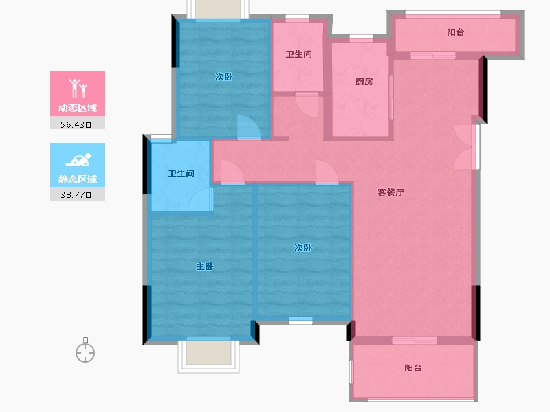 江西省-南昌市-淘鑫未未来-86.00-户型库-动静分区