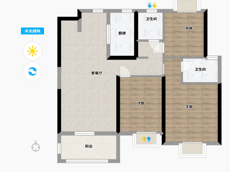 江西省-南昌市-新力锦园-84.00-户型库-采光通风