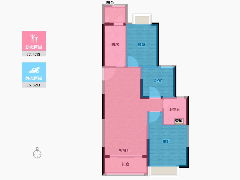 浙江省-宁波市-宁波恒大御海天下-84.00-户型库-动静分区