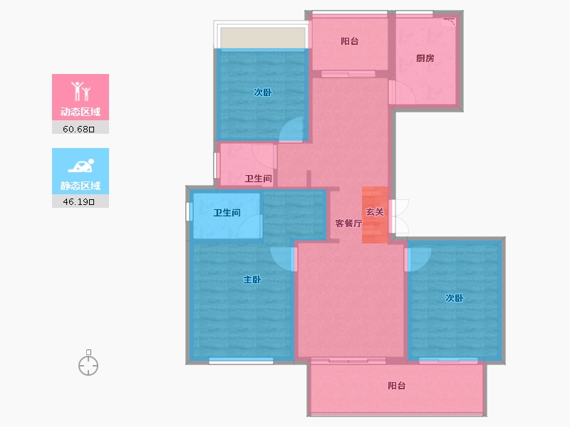 安徽省-阜阳市-同昇·西溪玫瑰-96.00-户型库-动静分区