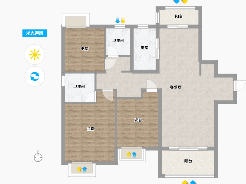 江西省-南昌市-新力锦园-100.01-户型库-采光通风