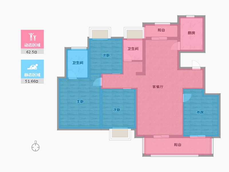 江西省-南昌市-文一锦门香溪南岸-101.60-户型库-动静分区