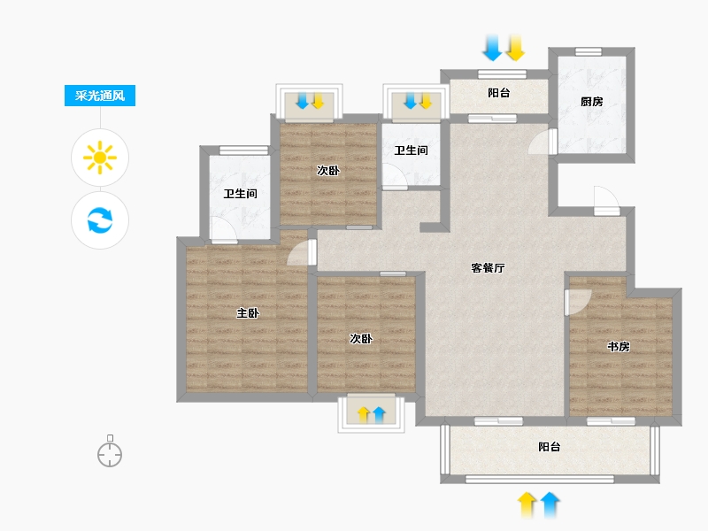 江西省-南昌市-文一锦门香溪南岸-101.60-户型库-采光通风