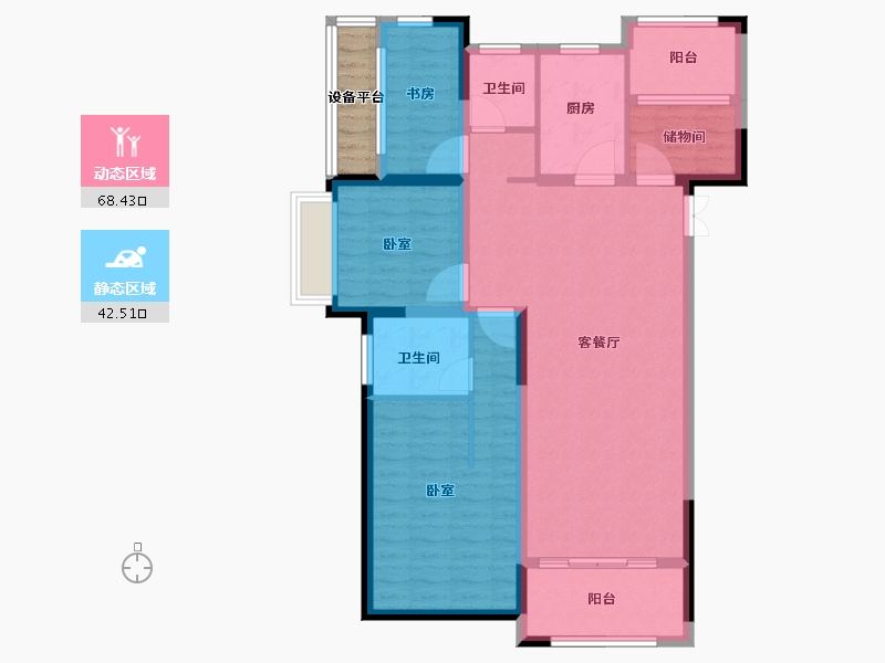 安徽省-合肥市-合肥奥园城市天地-101.99-户型库-动静分区