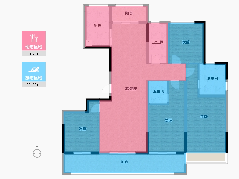 江苏省-泰州市-绿城春江明月-147.07-户型库-动静分区