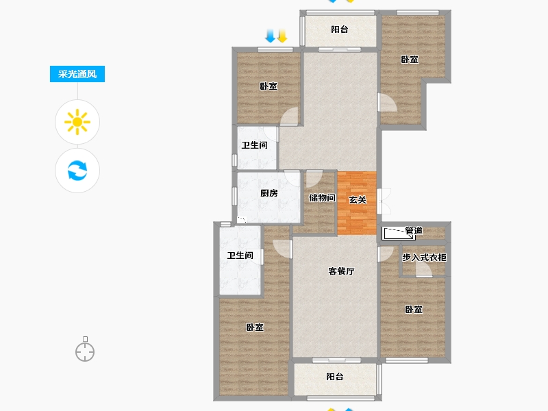 浙江省-衢州市-新湖牡丹园-153.79-户型库-采光通风