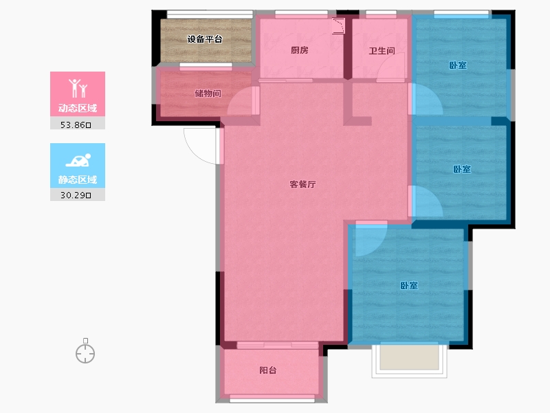 安徽省-合肥市-尚泽琪瑞公馆-78.00-户型库-动静分区