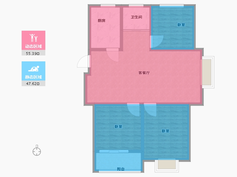 山东省-淄博市-博晨盛园-92.98-户型库-动静分区