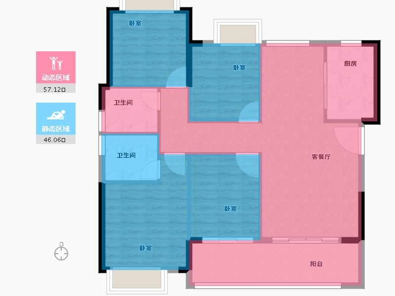 福建省-泉州市-鼎盛城上城-94.00-户型库-动静分区