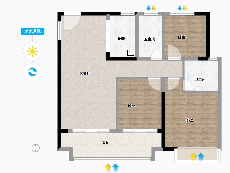 安徽省-芜湖市-美好首玺-89.00-户型库-采光通风