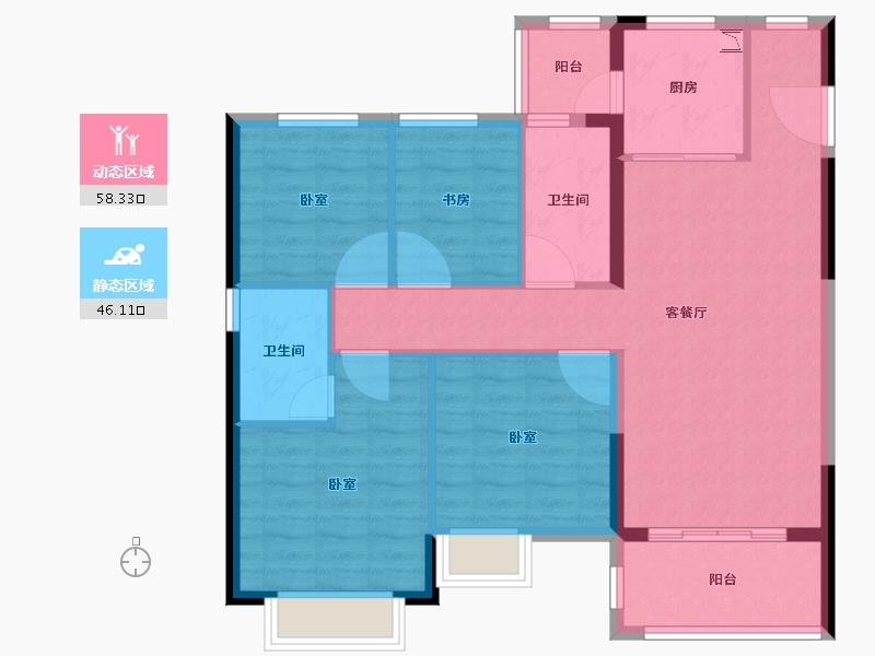 福建省-泉州市-凯旋壹号-94.00-户型库-动静分区