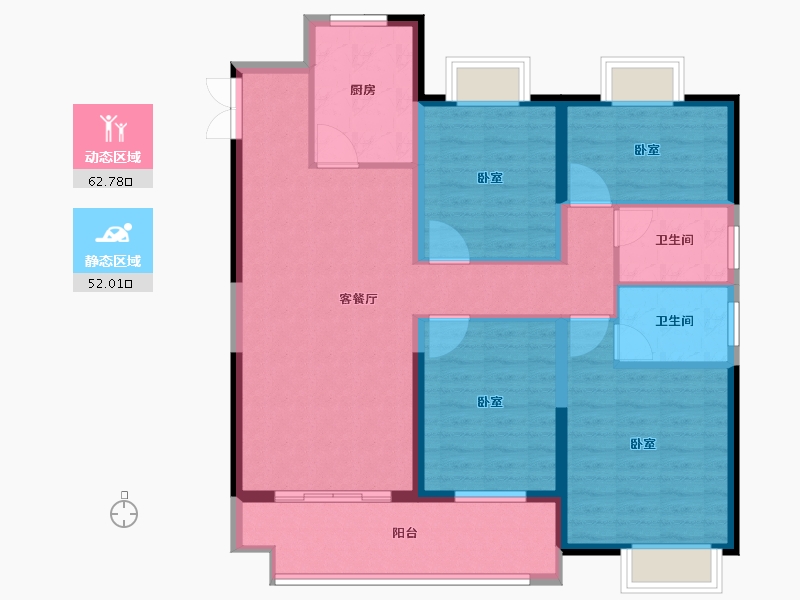 江苏省-盐城市-中梁通达国宾府-103.00-户型库-动静分区