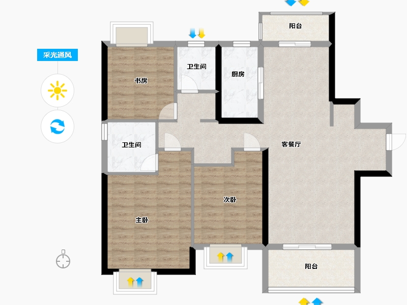 江西省-南昌市-新力锦园-100.00-户型库-采光通风