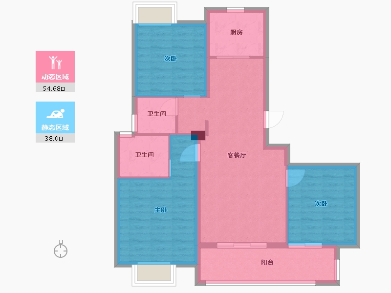 江西省-南昌市-文一锦门香溪南岸-83.20-户型库-动静分区