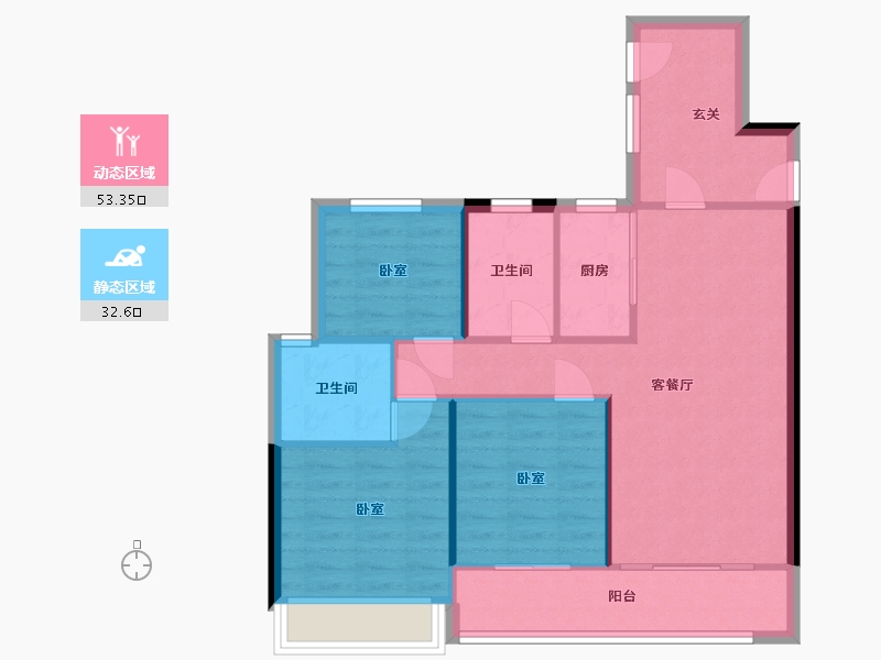 浙江省-温州市-新天和家园-78.00-户型库-动静分区