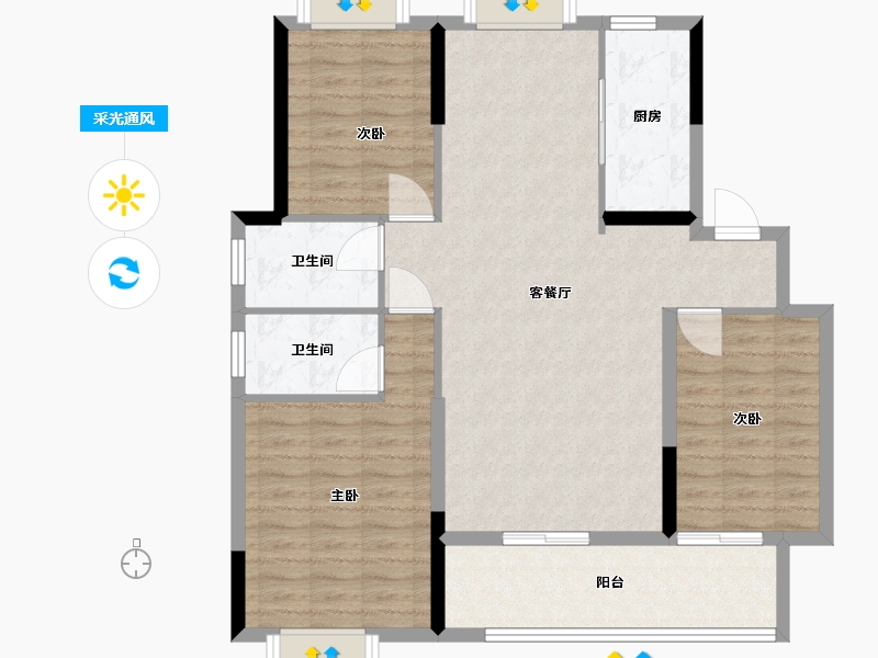 江西省-南昌市-美的悦江府-102.00-户型库-采光通风