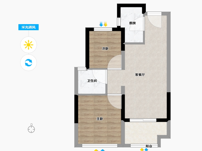 福建省-漳州市-金地宝嘉厦一城-51.99-户型库-采光通风