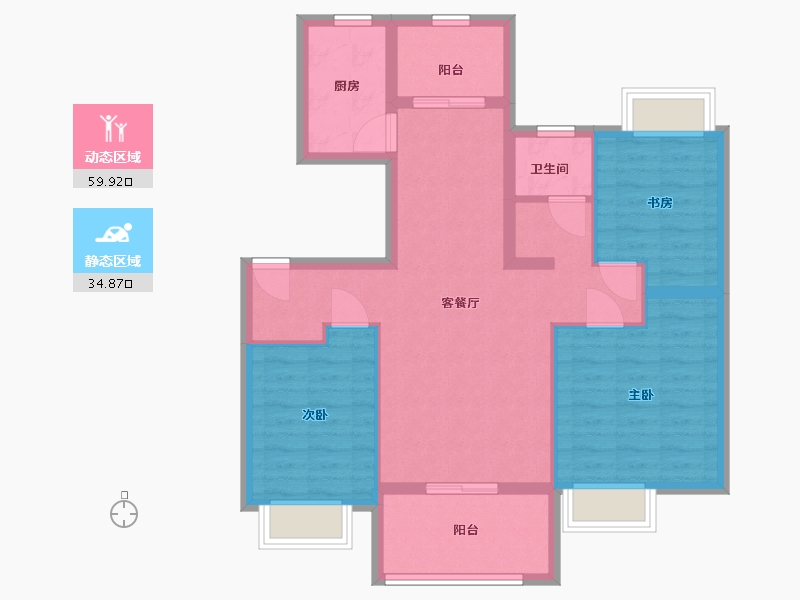 江西省-南昌市-东投阳光城-84.70-户型库-动静分区