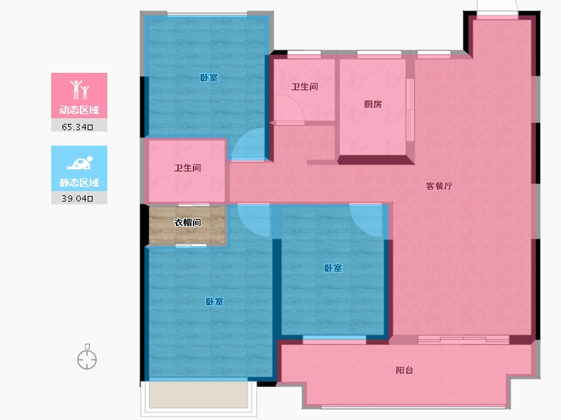 江苏省-盐城市-佳源广场-96.01-户型库-动静分区