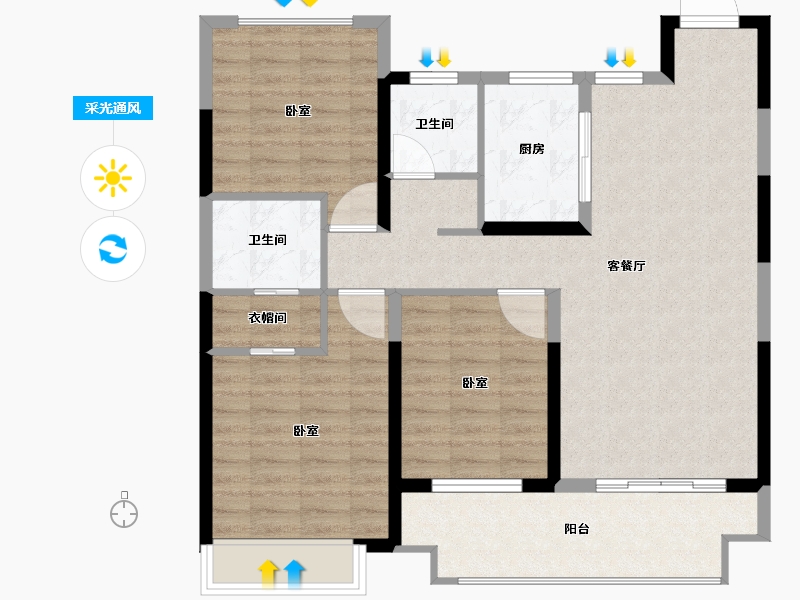 江苏省-盐城市-佳源广场-96.01-户型库-采光通风