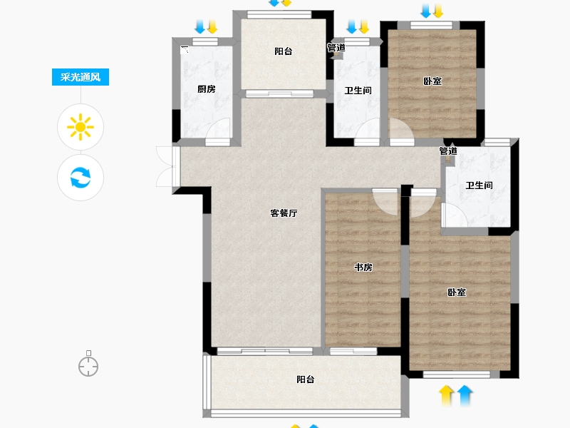 安徽省-马鞍山市-和泰·国际广场-101.01-户型库-采光通风