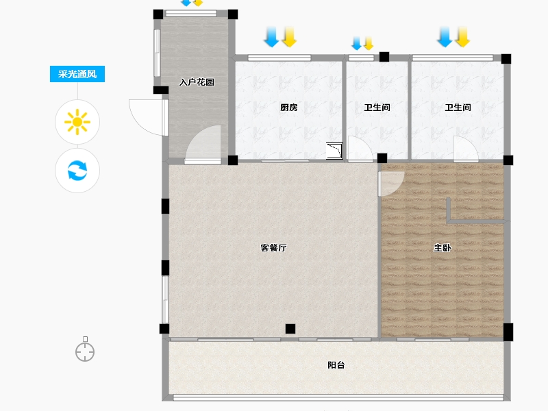 浙江省-宁波市-绿城長汀雲庐-166.00-户型库-采光通风