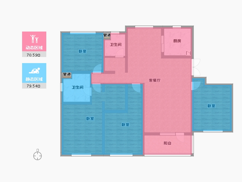 山东省-青岛市-福瀛天麓湖二期-134.03-户型库-动静分区