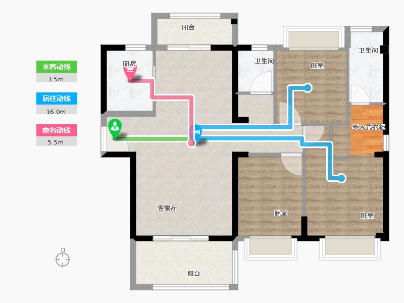 福建省-泉州市-城建水墨芳林-106.00-户型库-动静线