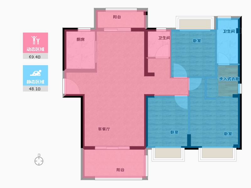 福建省-泉州市-城建水墨芳林-106.00-户型库-动静分区