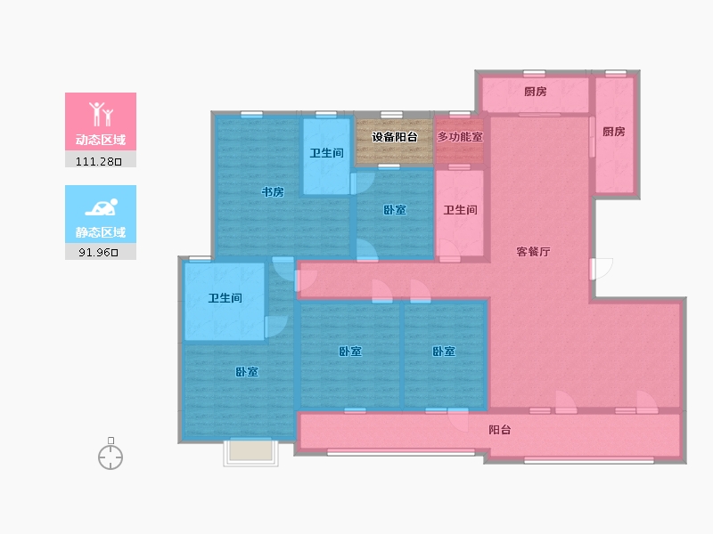 宁夏回族自治区-银川市-世茂·璀璨凡高-186.40-户型库-动静分区