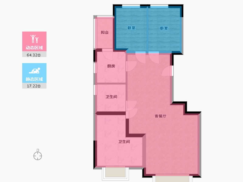 吉林省-辽源市-四平恒大首府-72.75-户型库-动静分区