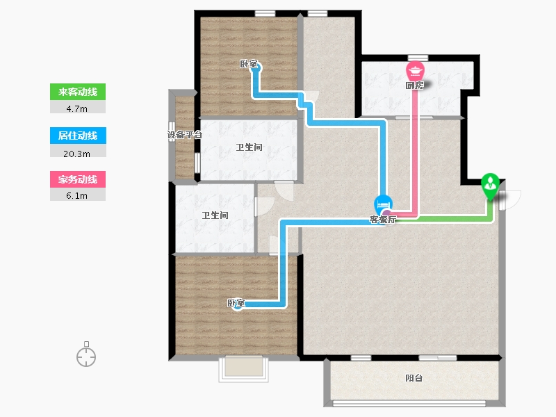 宁夏回族自治区-银川市-万科锦宸-160.74-户型库-动静线