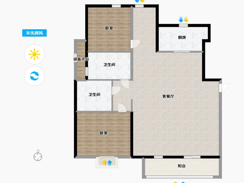 宁夏回族自治区-银川市-万科锦宸-160.74-户型库-采光通风