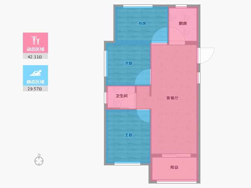 福建省-漳州市-阳光城大唐翡丽印象-64.65-户型库-动静分区