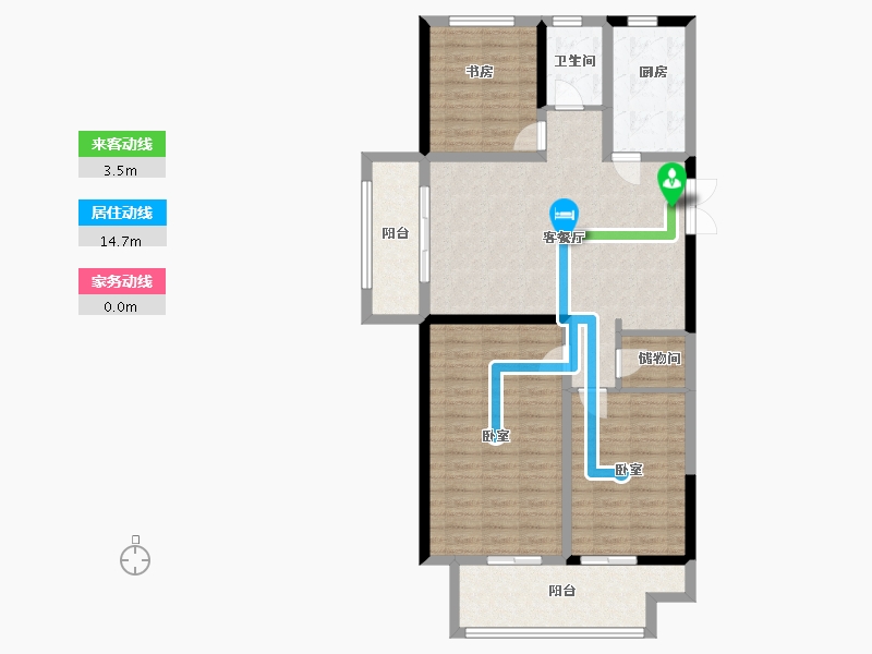 江苏省-镇江市-新城吾悦广场·金樾公馆-101.00-户型库-动静线