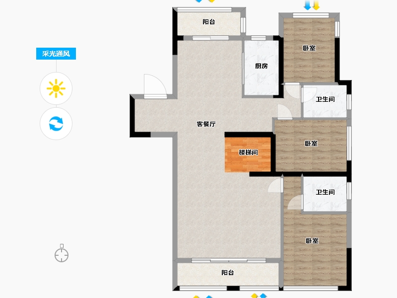 浙江省-温州市-新希望天麓-121.34-户型库-采光通风