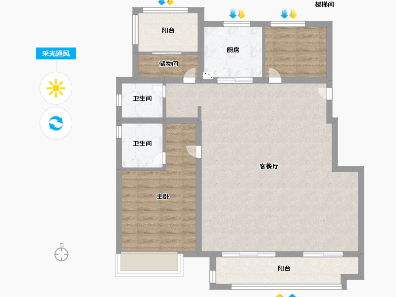 安徽省-六安市-合肥孔雀城-91.99-户型库-采光通风