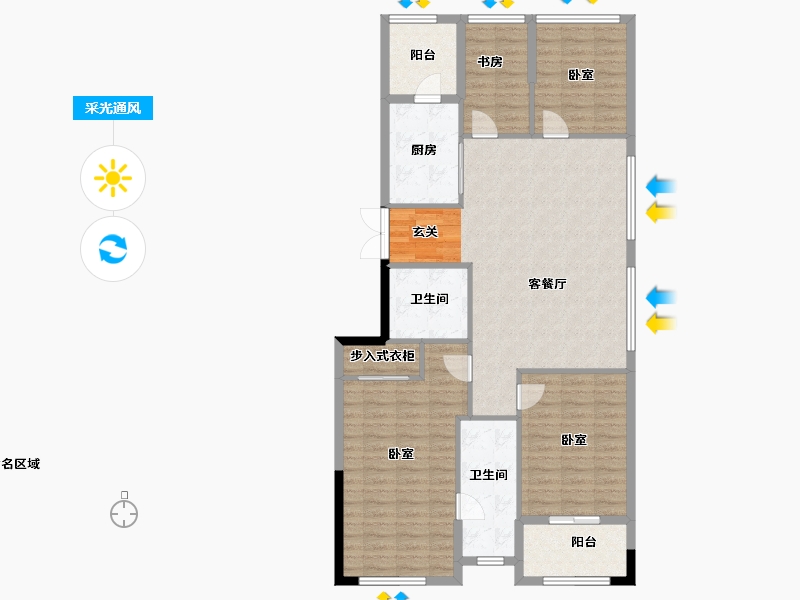 浙江省-湖州市-鲁能公馆-117.28-户型库-采光通风