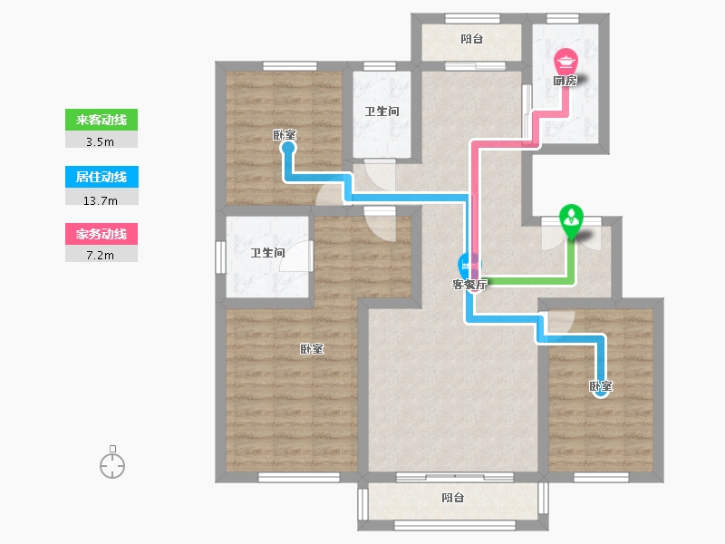 吉林省-辽源市-万城公馆-97.99-户型库-动静线