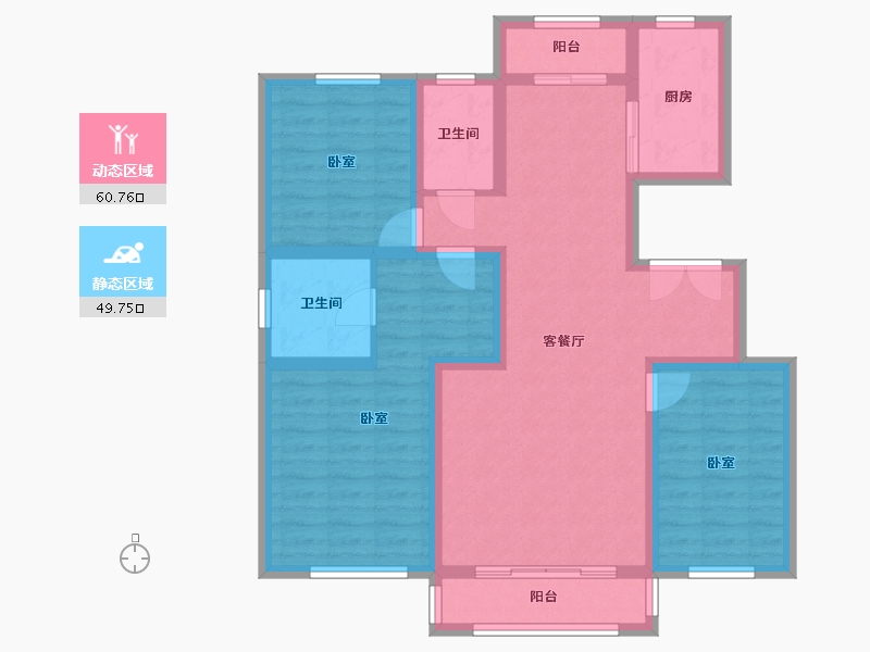 吉林省-辽源市-万城公馆-97.99-户型库-动静分区