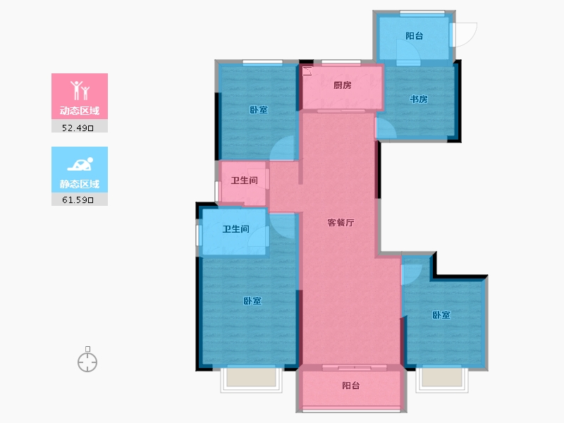 浙江省-宁波市-溪悦江南大院-101.99-户型库-动静分区