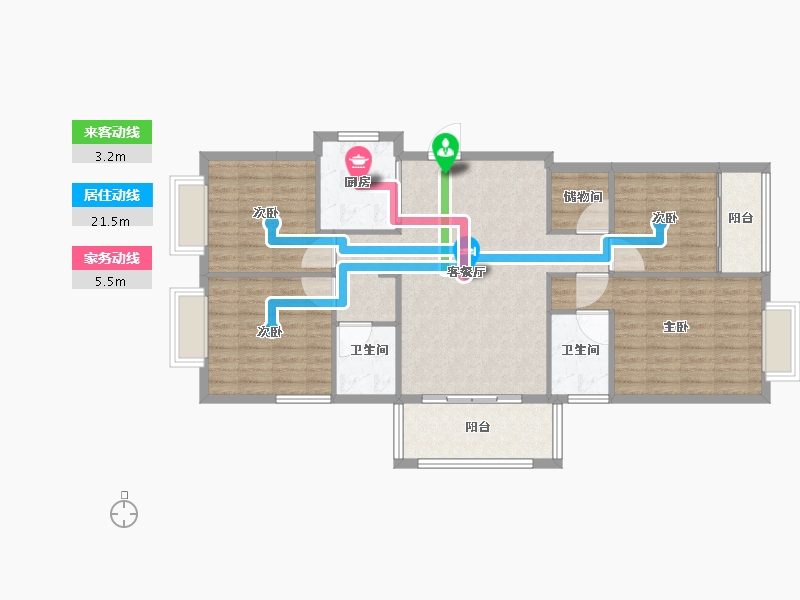 福建省-南平市-新城中心御峰-107.00-户型库-动静线