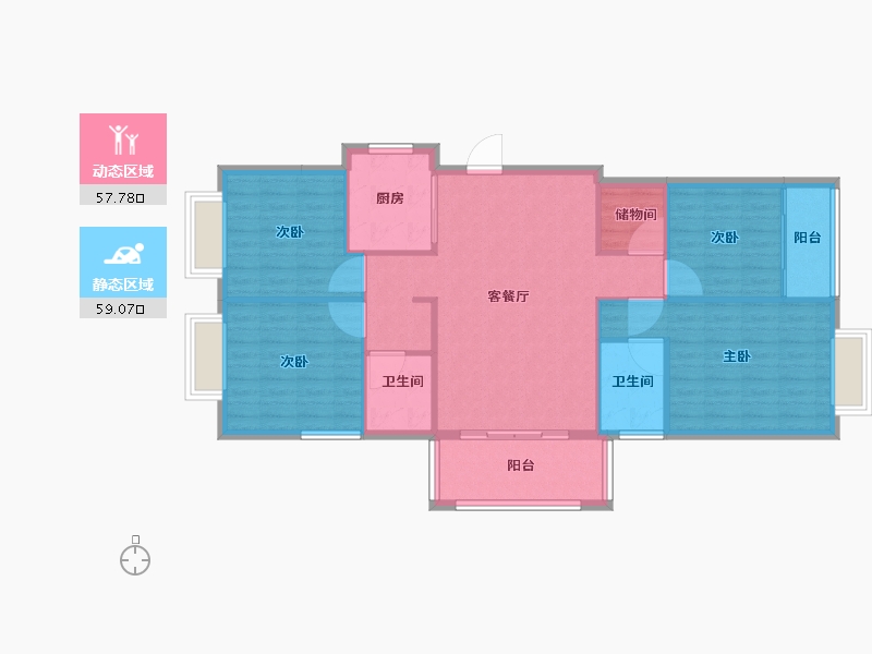 福建省-南平市-新城中心御峰-107.00-户型库-动静分区