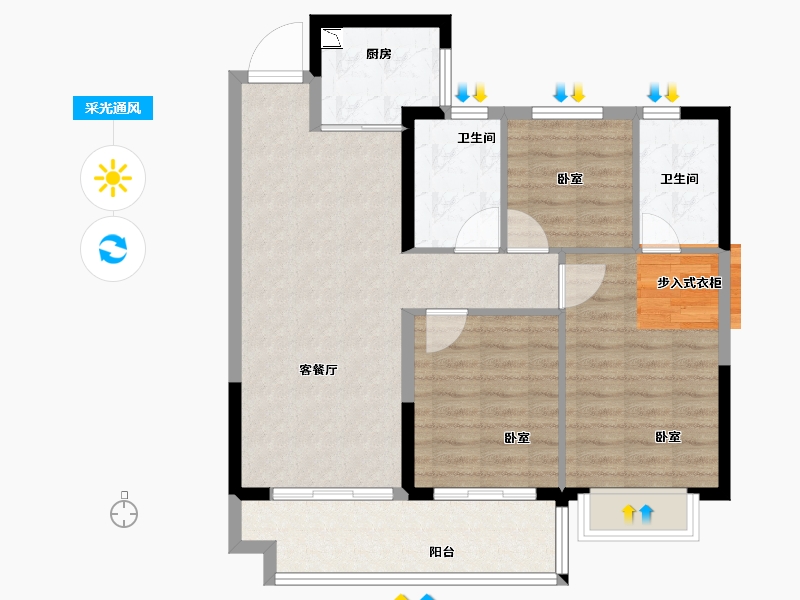 福建省-泉州市-正荣浔兴世纪春天-85.00-户型库-采光通风