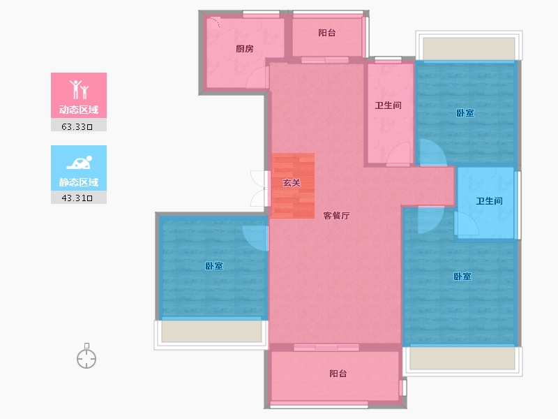 浙江省-衢州市-新湖牡丹园-97.00-户型库-动静分区